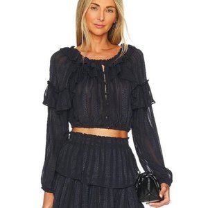 *NWT LoveShackFancy Ruffle Popover Top in Midnight